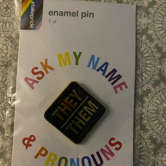 Pride two pins ask my name pronoun they them pins lot -New - Picture 4 of 6